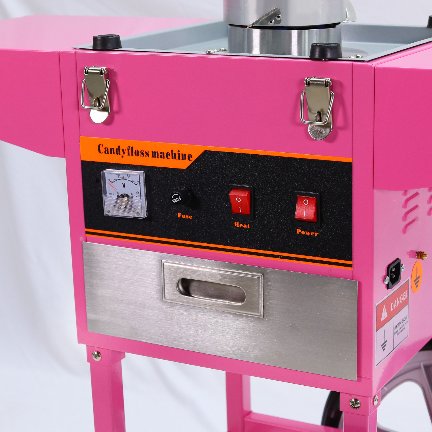 Commercial Fairy Floss Machine with Wheeled Cart