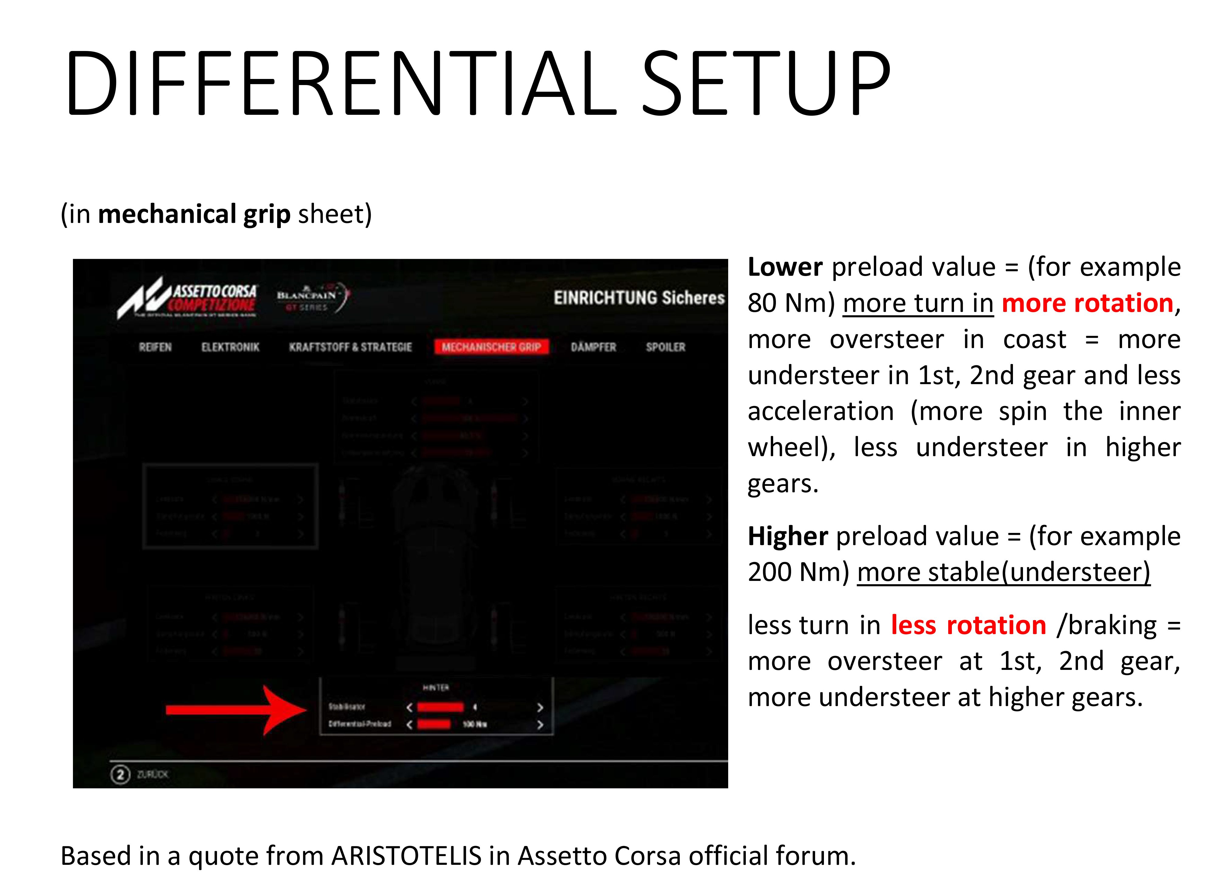 Differential Preload In ACC