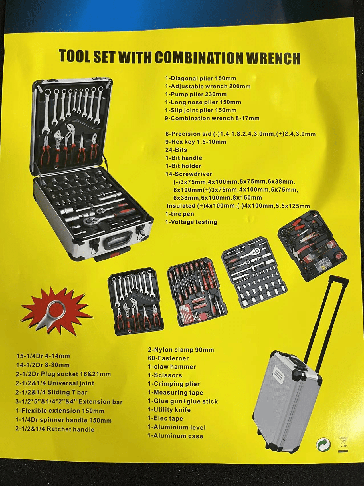 187pcs tool set aluminum case Tools