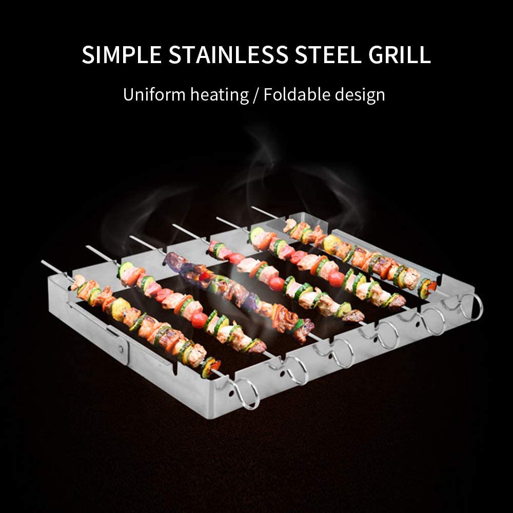 Outdoor BBQ Kebab Rack Grill Rib Skewers Durable and Reusable Barbecue