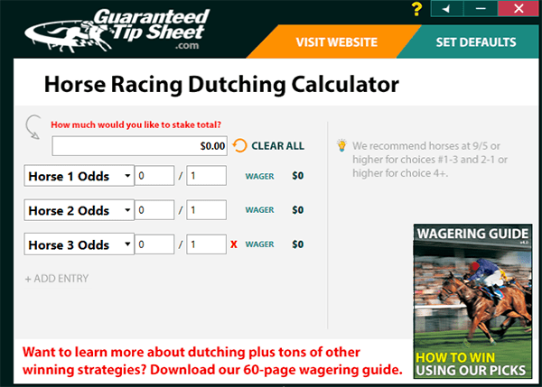 GTS Offers New Dutching Calculator