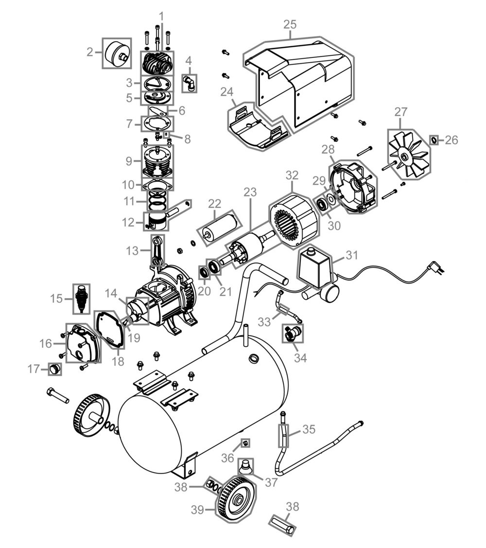 Güde kompressor 231 8 24 ersatzteile Industriewerkzeuge Ausrüstung