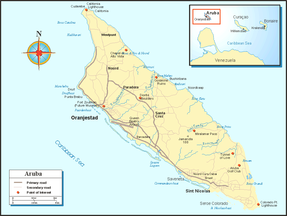 Kaart Aruba En Omgevingsvisie mapa de aruba Guia de ArubaGuia de Aruba