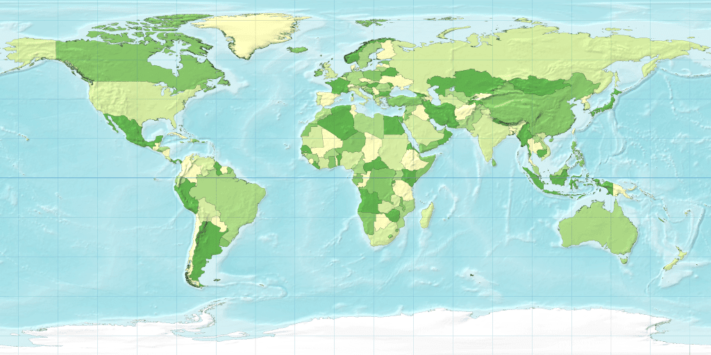 Topographic Map of the World