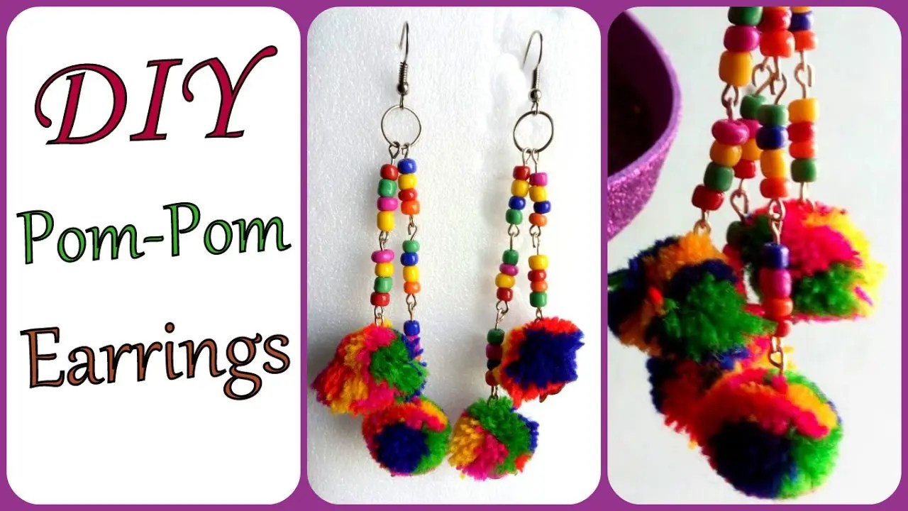 15+ DIYs to Make Pom Pom Earrings Guide Patterns