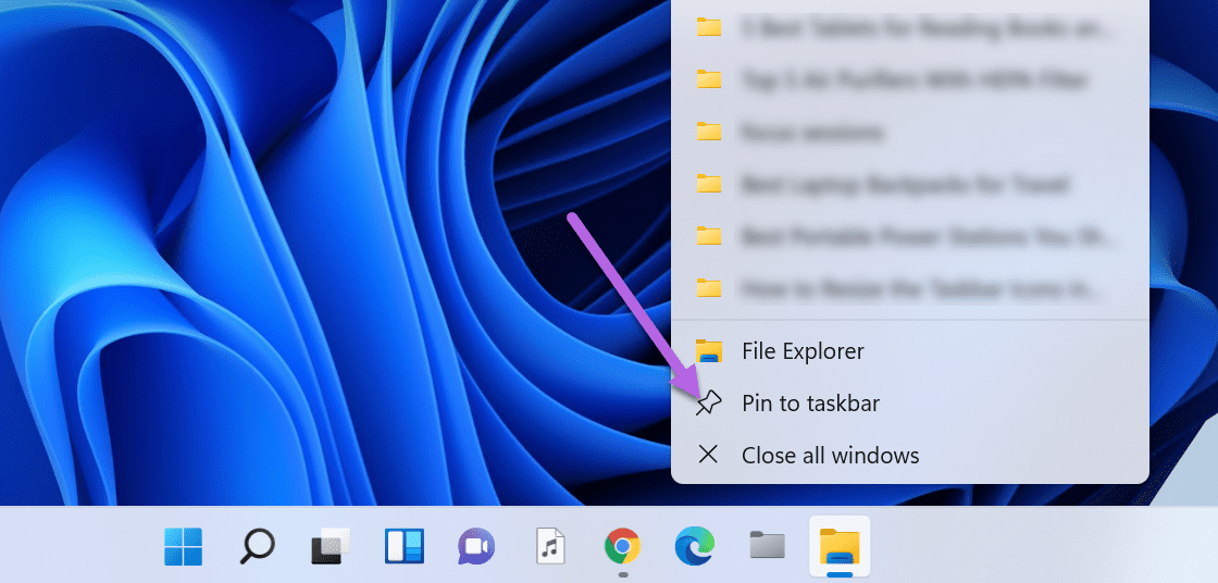 How to Add File Explorer and Folders to Taskbar in Windows 11