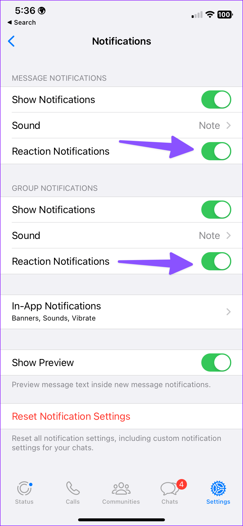How to Disable Reactions Notifications on WhatsApp Guiding Tech