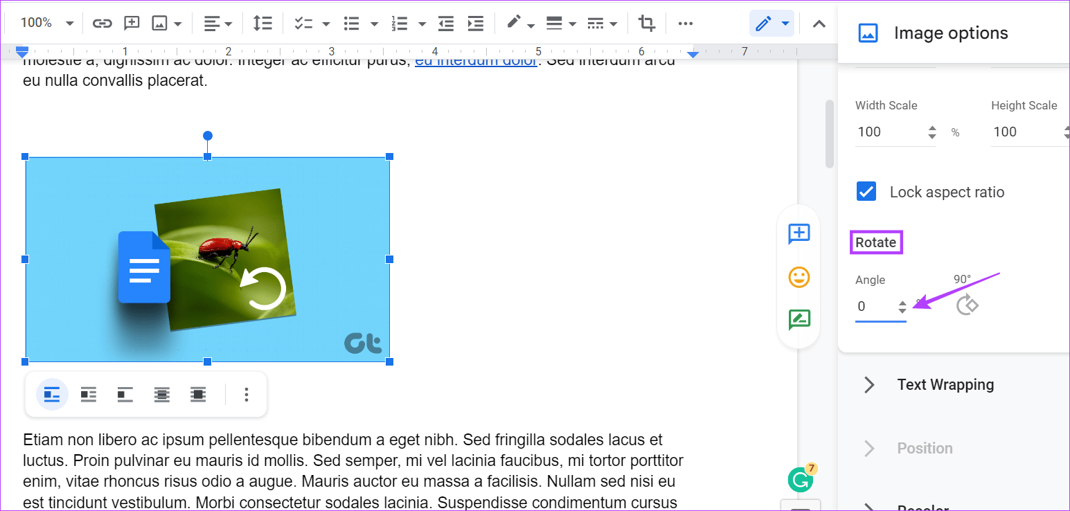 3 Easy Ways to Rotate an Image in Google Docs Guiding Tech