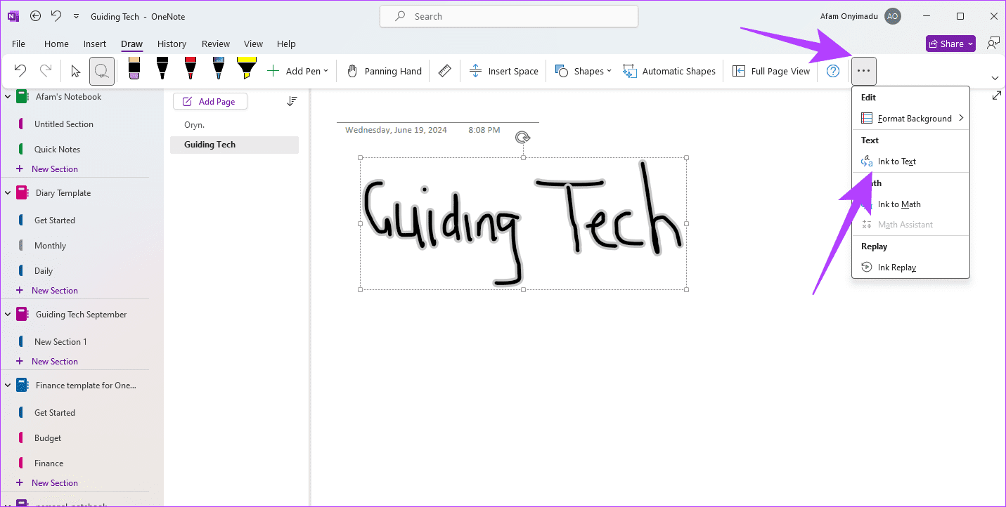 How to Use Handwriting Recognition in Microsoft OneNote