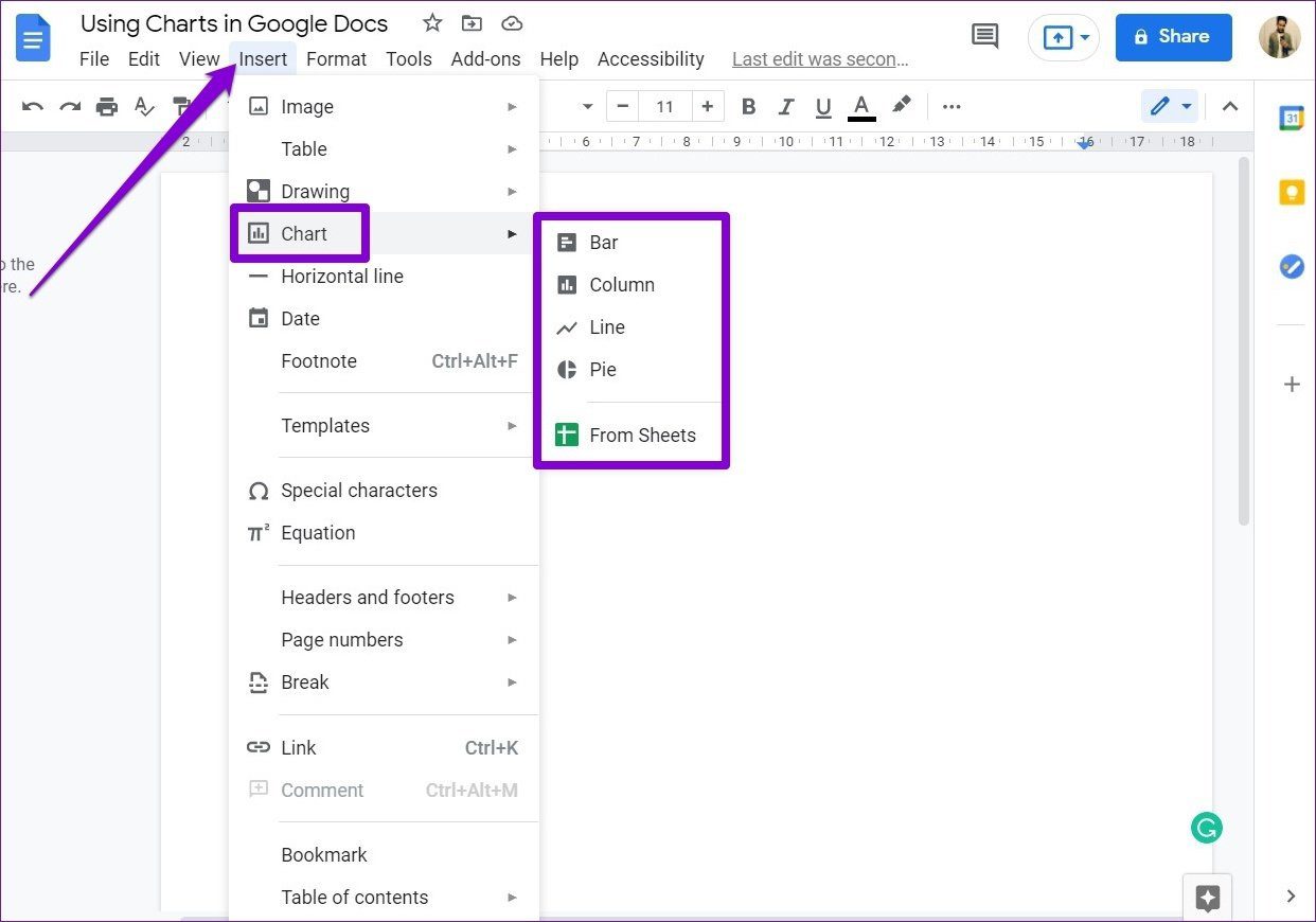 How to Use Charts in Google Docs How to Use Charts in Google Docs