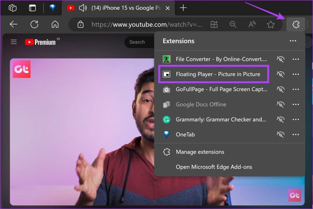 2 Ways to Turn on Picture in Picture on Microsoft Edge Guiding Tech