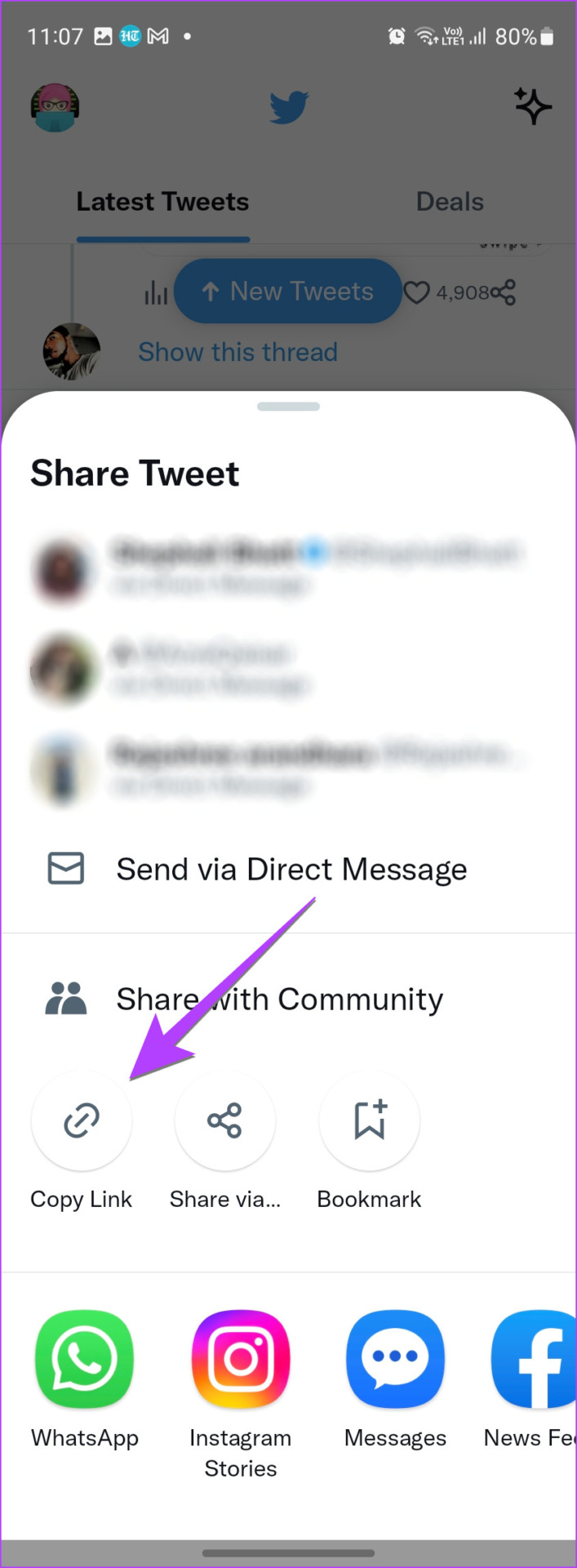 How to Copy or Share Twitter Profile and Tweet Link Using Any Device