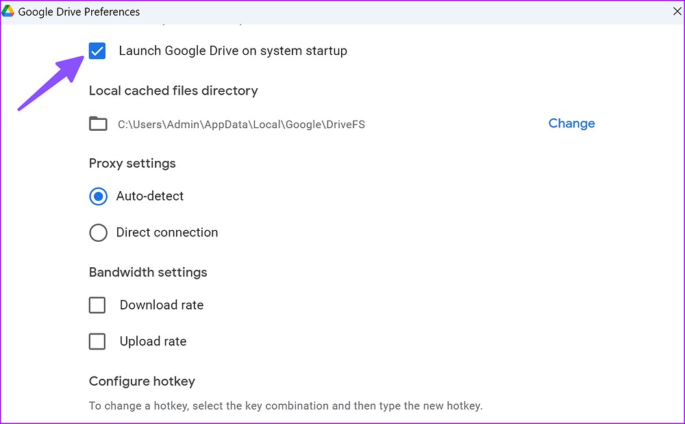 Desktop google drive not syncing check proxy settings