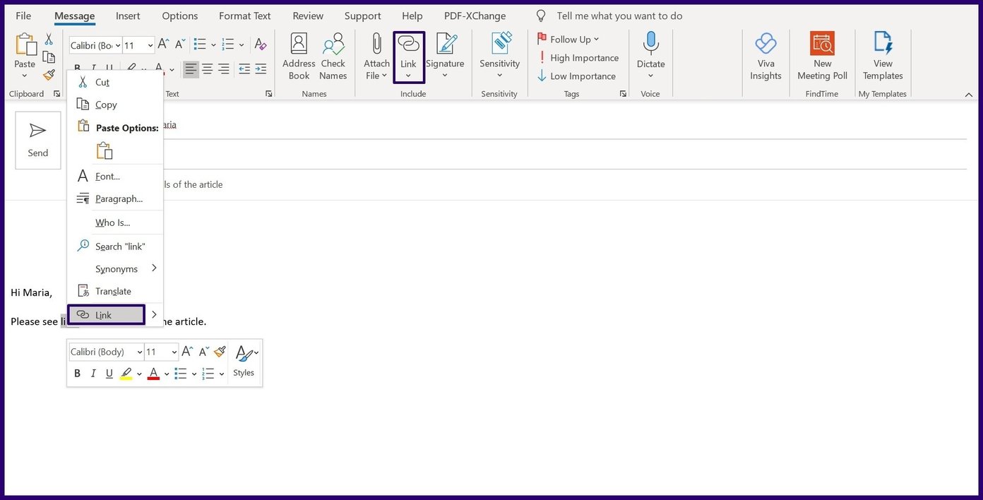 How to Add and Delete a Hyperlink in an Outlook Email