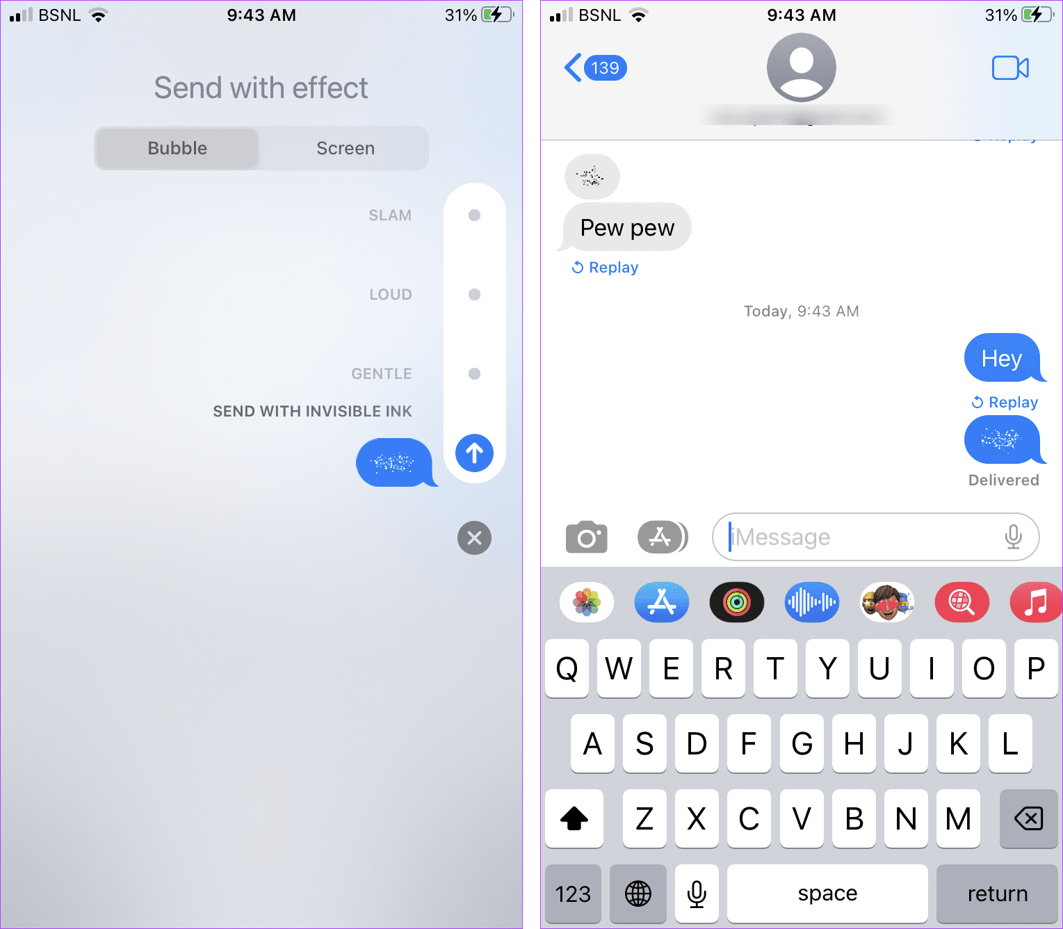 Top 7 iMessage Tricks Like Pew Pew to Add Special Effects