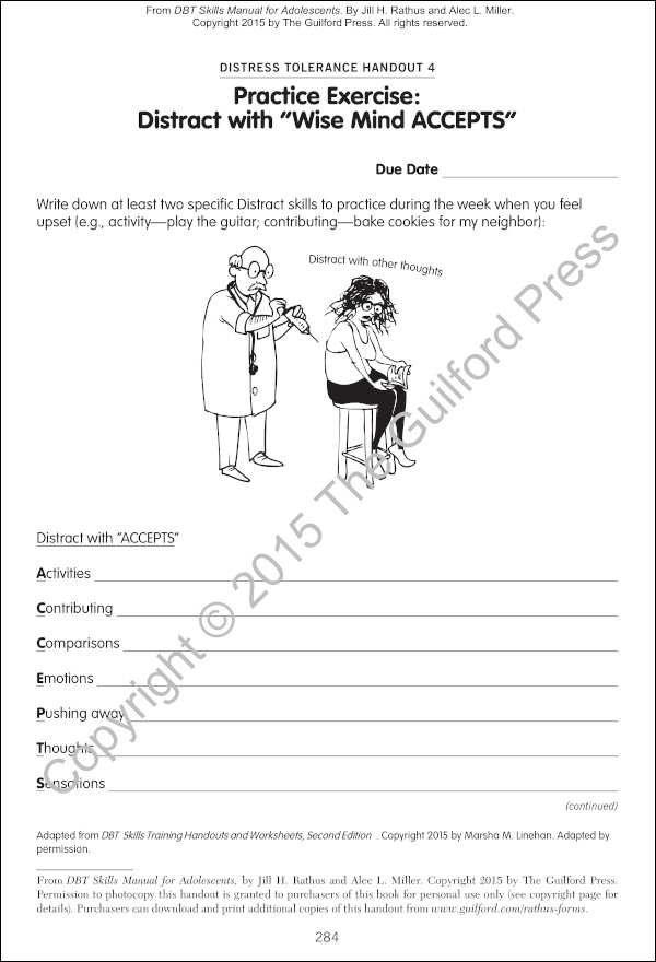 DBT Worksheets for Adolescents Therapist Aid