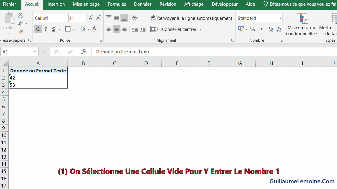 Transformer Du Texte En Nombre Dans Vos Cellules Excel