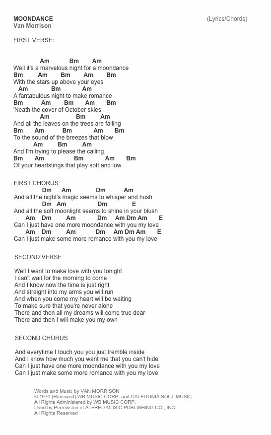 Van Morrison Guitar Chords