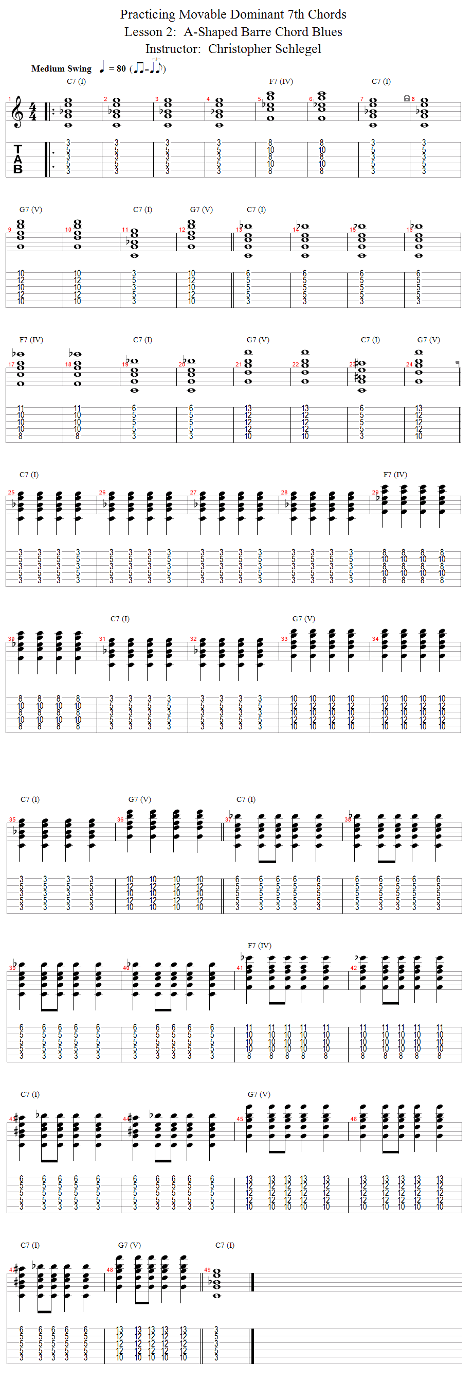 Guitar Lessons AShaped Barre Chord Blues