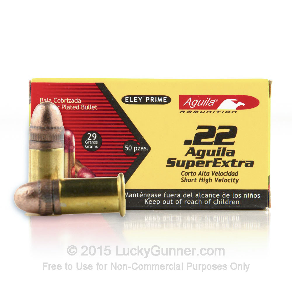 22 Short 29 gr CPRN Super Extra High Velocity Aguila 500