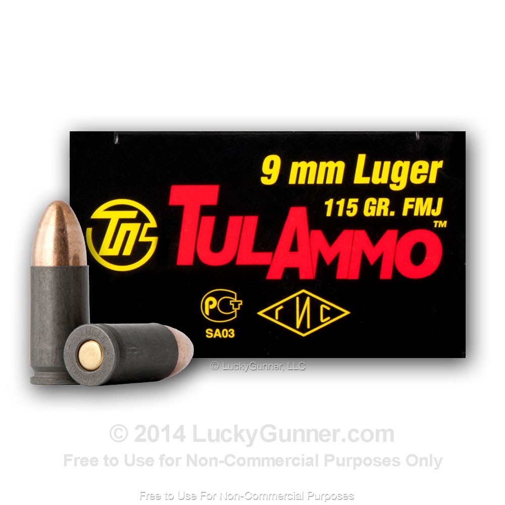 9mm 115 gr FMJ Tula 900 Round Spam Can Gunwinner