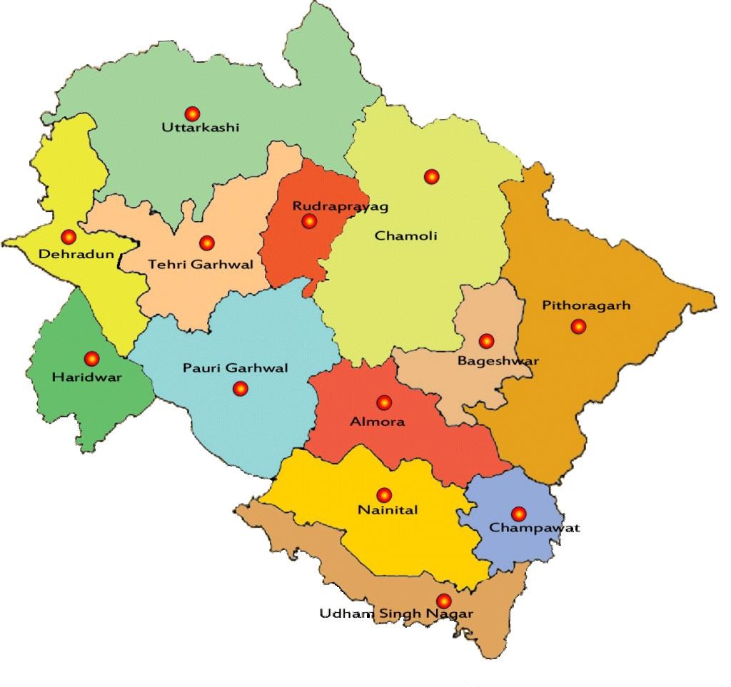 Uttarakhand Map In Hindi GURUFORECAST