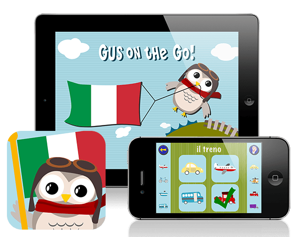 Gus on the Go Italian for kids Gus on the Go language learning apps