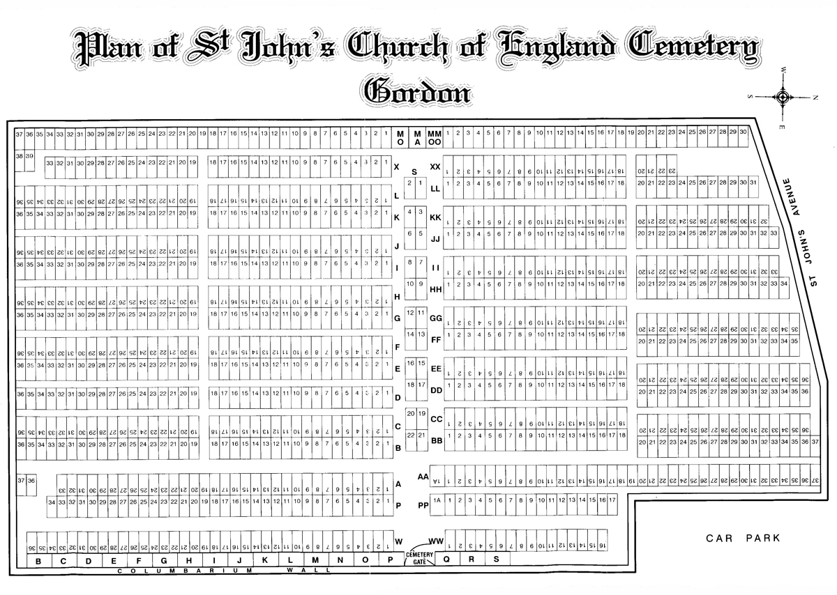 St Johns Cemetery Plan