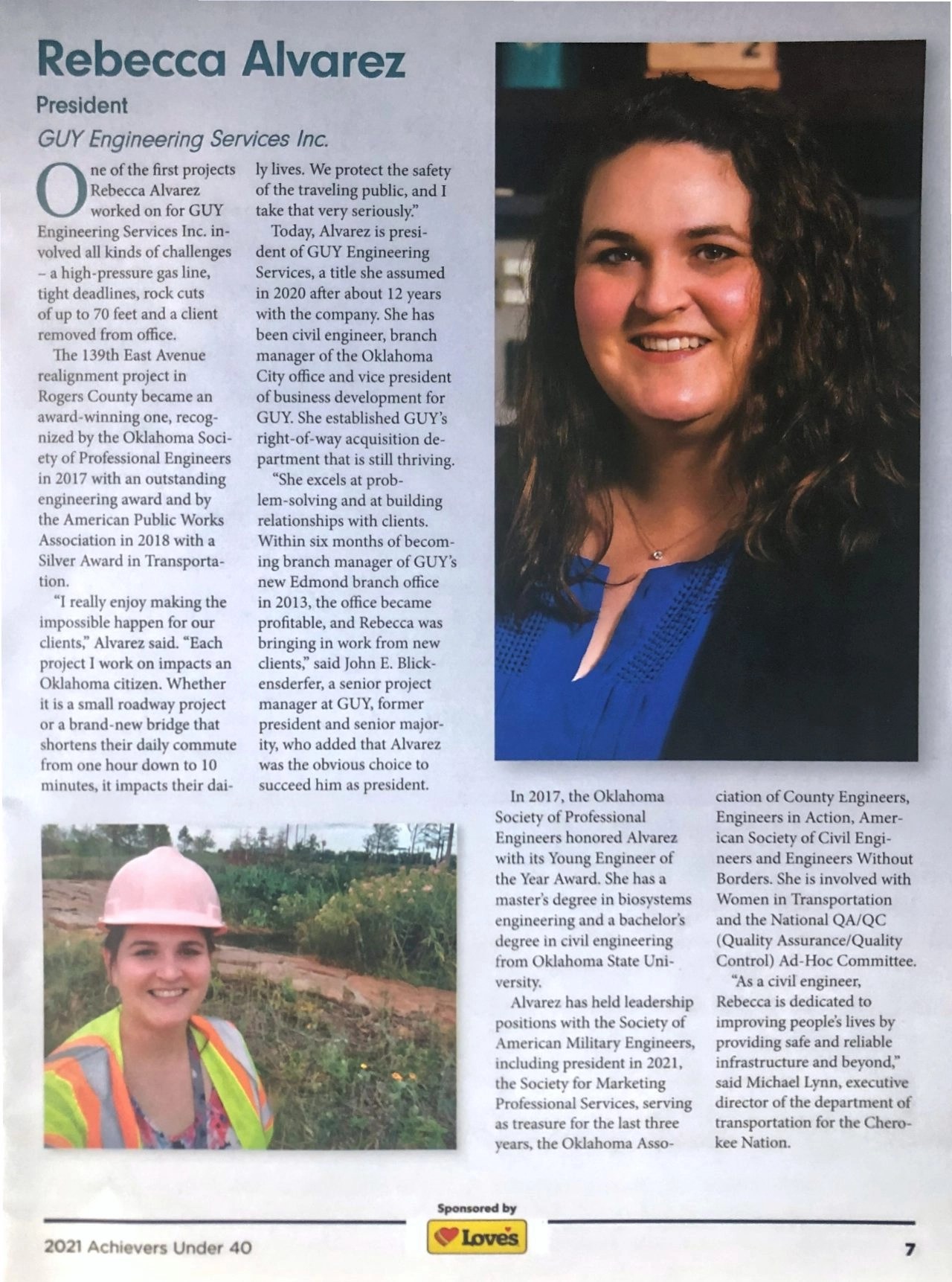Rebecca Alvarez Honored as Achiever under 40 GUY Engineering