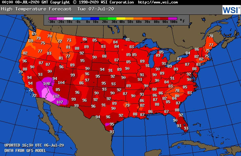 Extreme Temperature Diary Monday July 6th, 2020/ Main Topic U.S