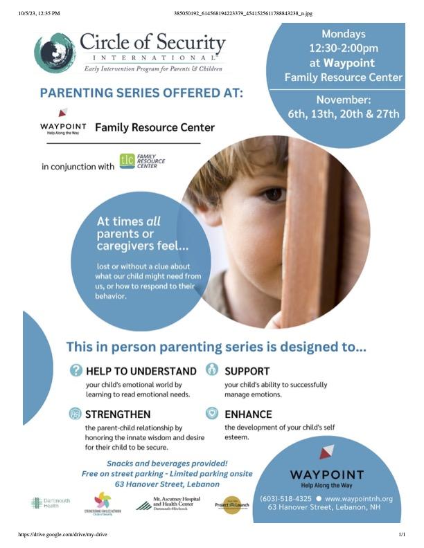 Waypoint Parenting Series Grantham Village School