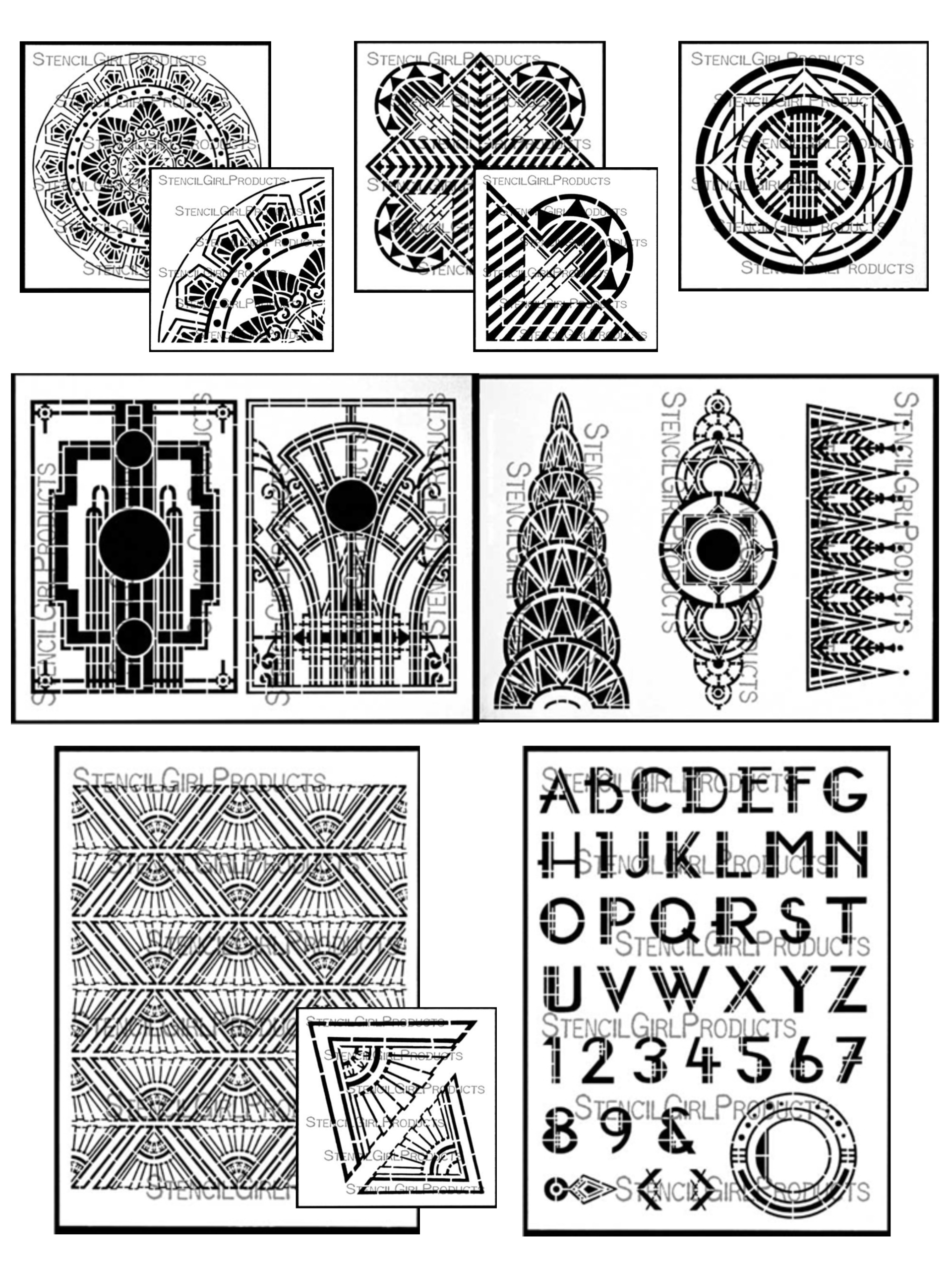 Art Deco Stencil Collection Gwen Lafleur Studios