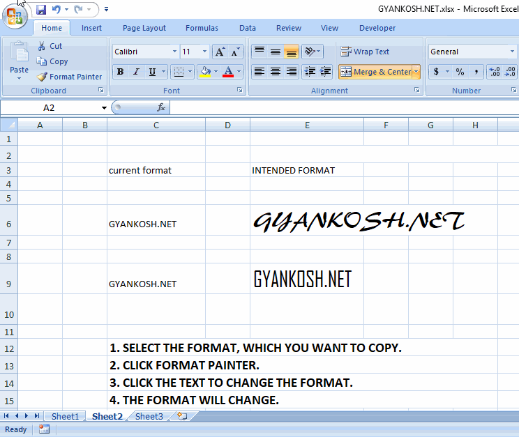 How to copy format in Excel using Format Painter instantly