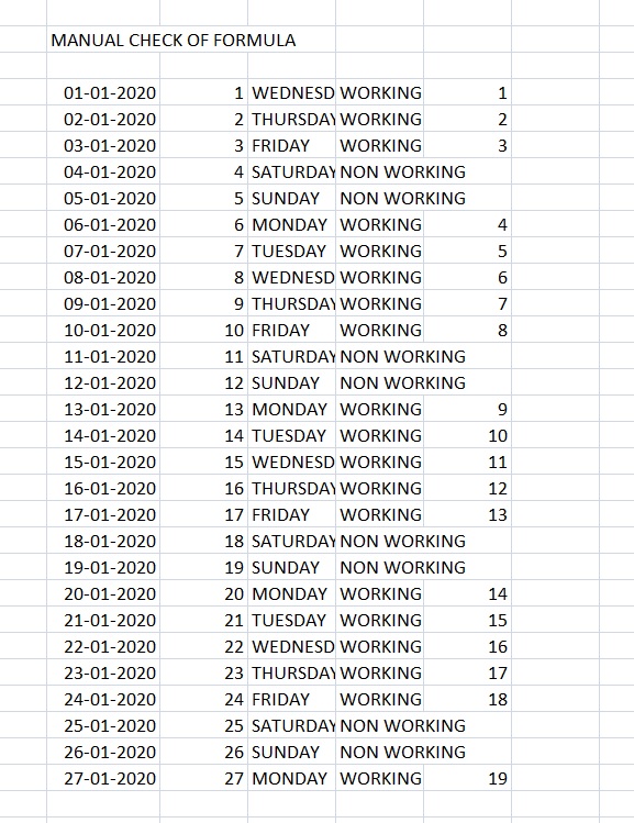 Find working days between two dates using NETWORKDAYS in Excel