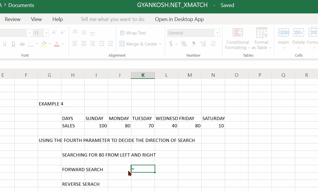 How to find matching value using XMATCH FUNCTION in EXCEL?