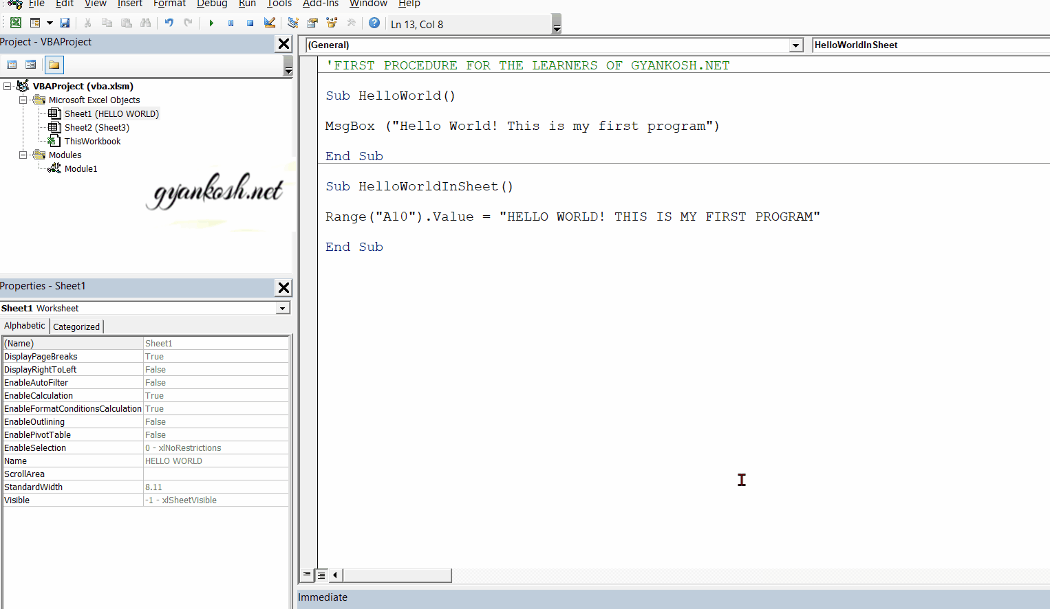 How to write your first program in VBA ? for absolute beginners