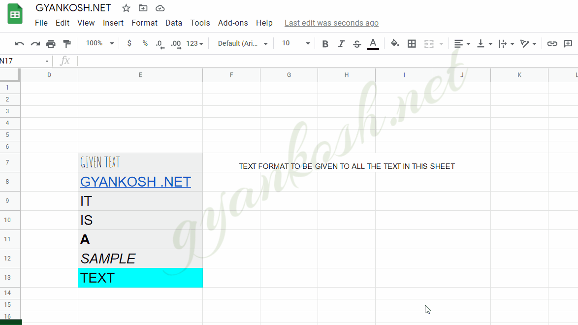Learn to use FORMAT PAINTER in GOOGLE SHEETS