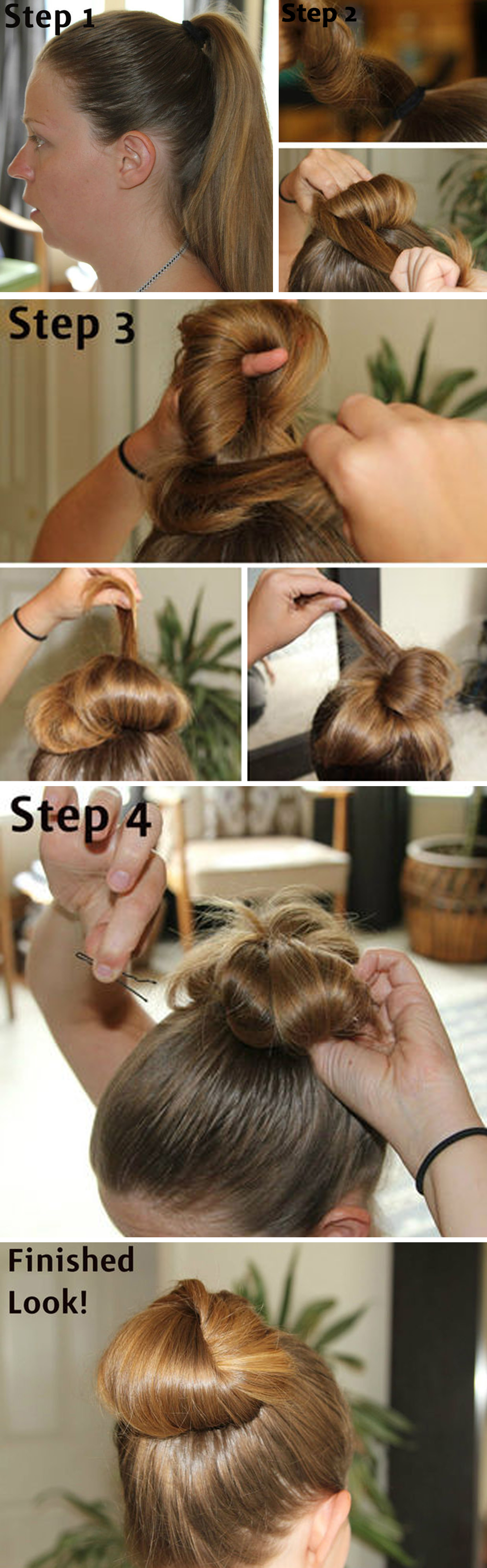 3 Easy Hair Buns Step By Step Tutorials