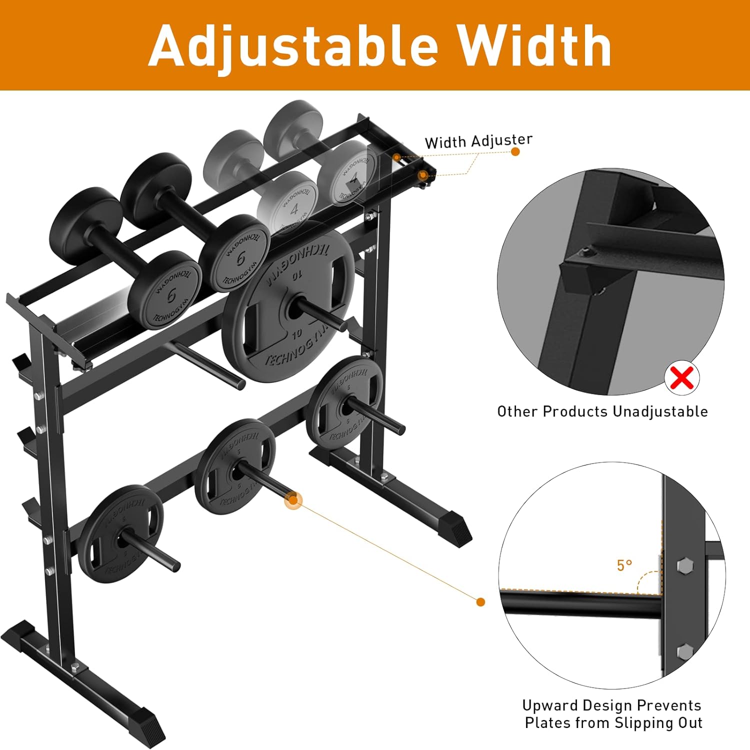 UBOWAY Compact Dumbbell Rack Stand Barbell Rack Weight...