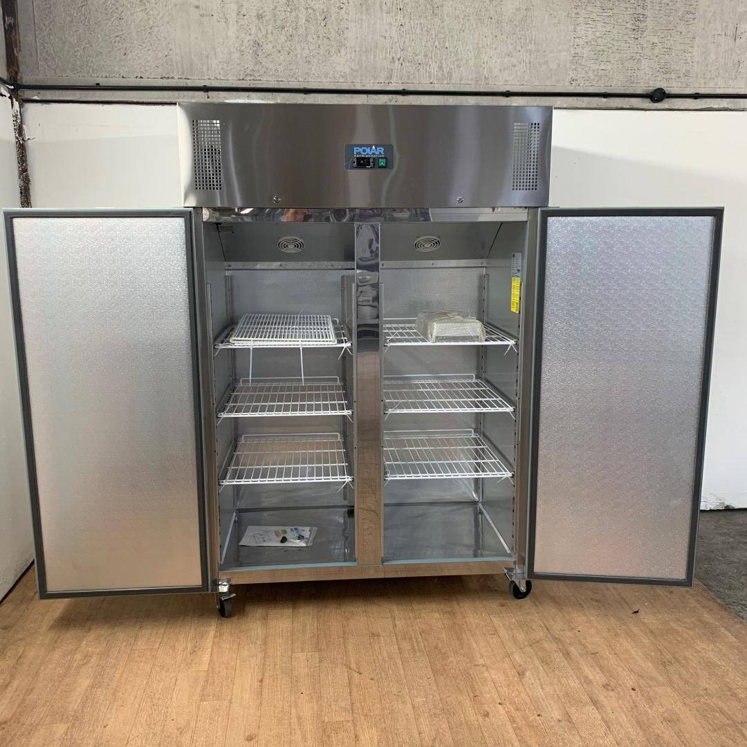 New B Grade Polar G595 Stainless Double Upright Freezer 134cmW x 81cmD