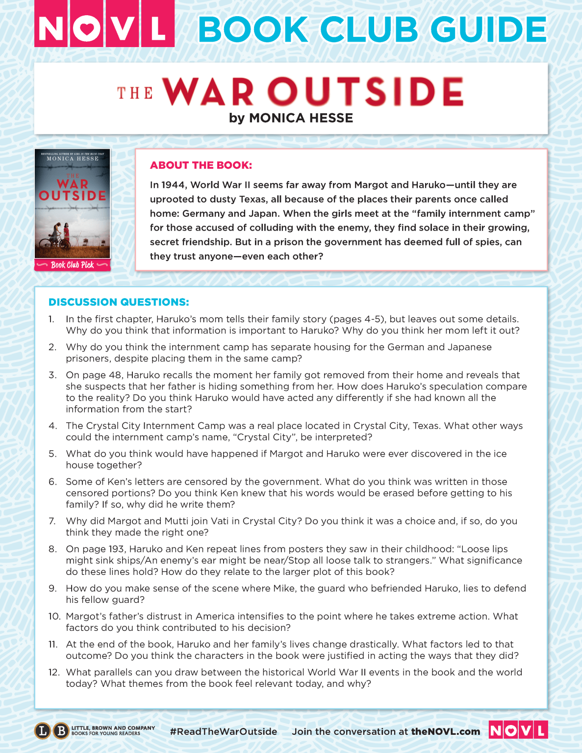 The War Outside by Monica Hesse Hachette Book Group