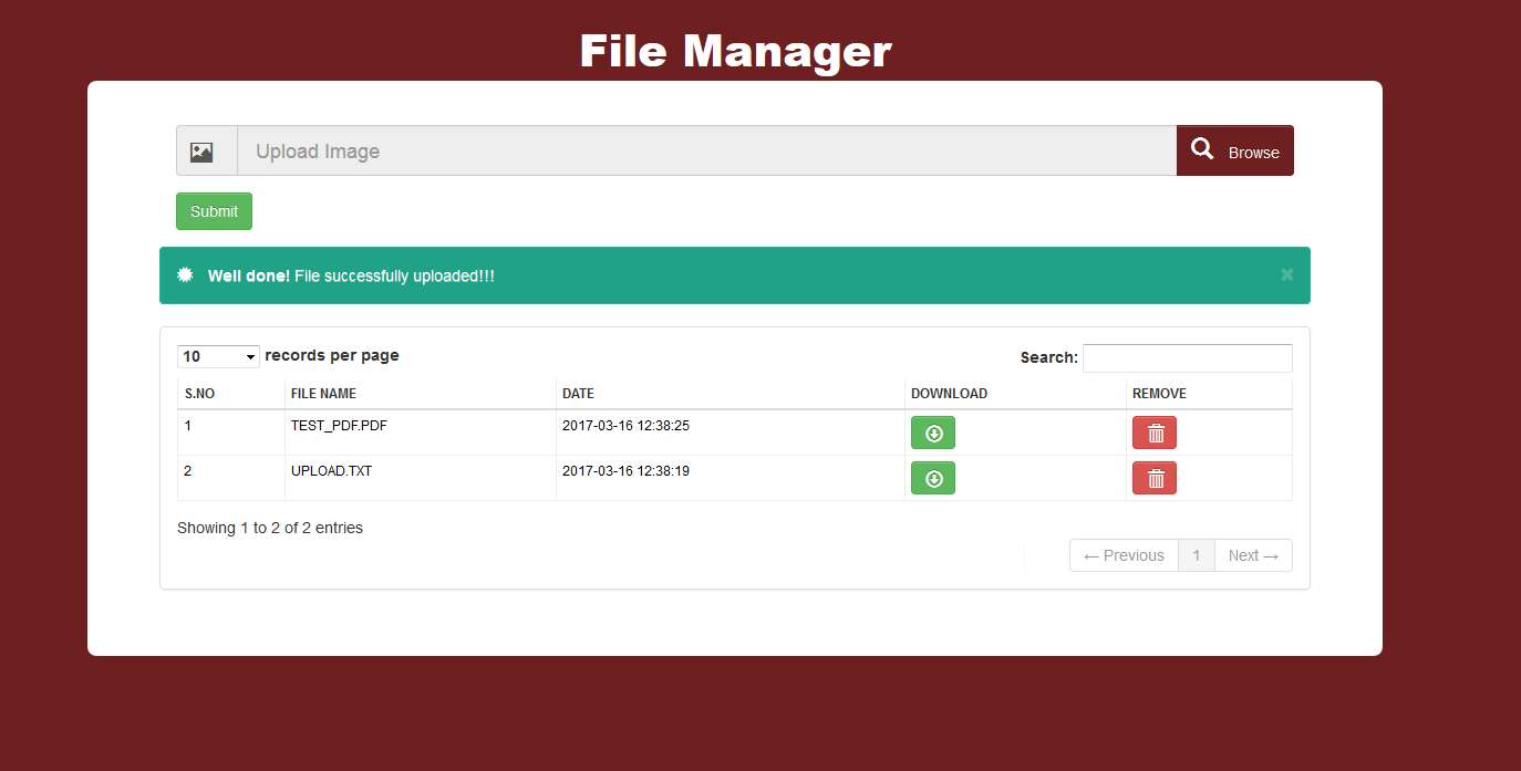Simple File Manager Using Php Mysql Hack and Php