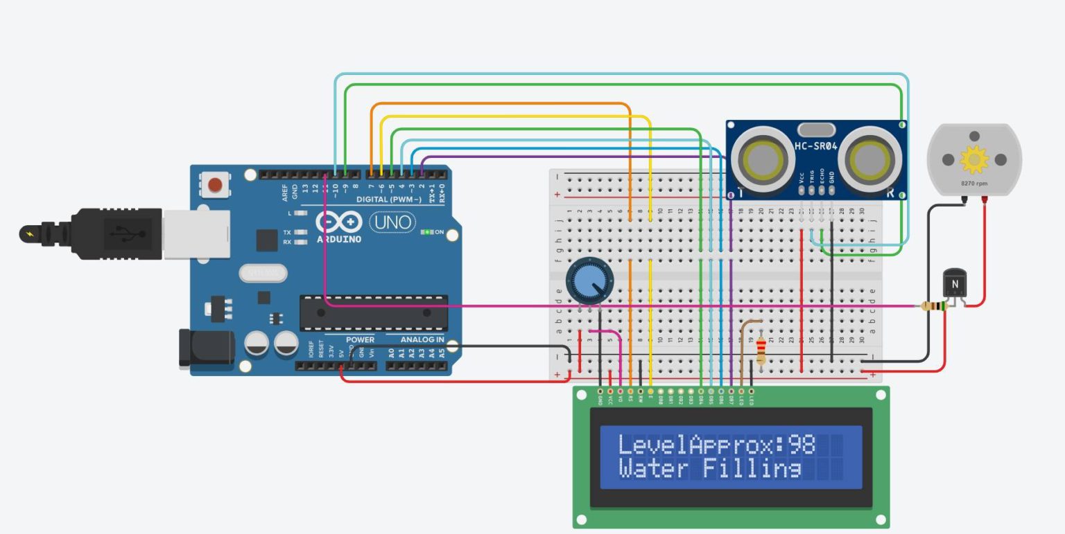 water level indicator circuit diagram using arduino » Hackatronic