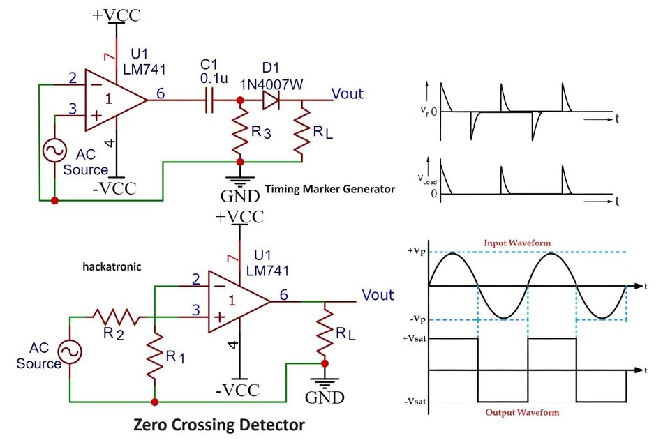 Zero Crossing Detector by 741 opamp » Hackatronic
