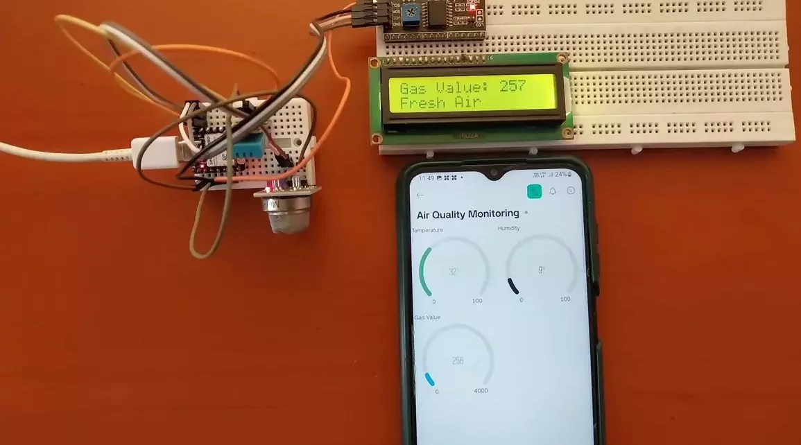 Air Quality Monitoring System Project by ESP32 and Blynk IoT