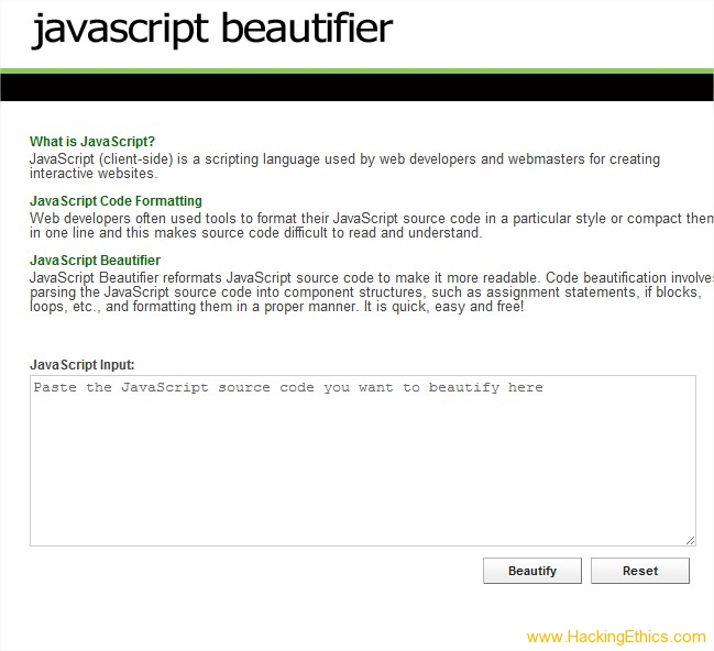 3 Online Tools To Make Your Javascript Code Beautiful JS Beautifier