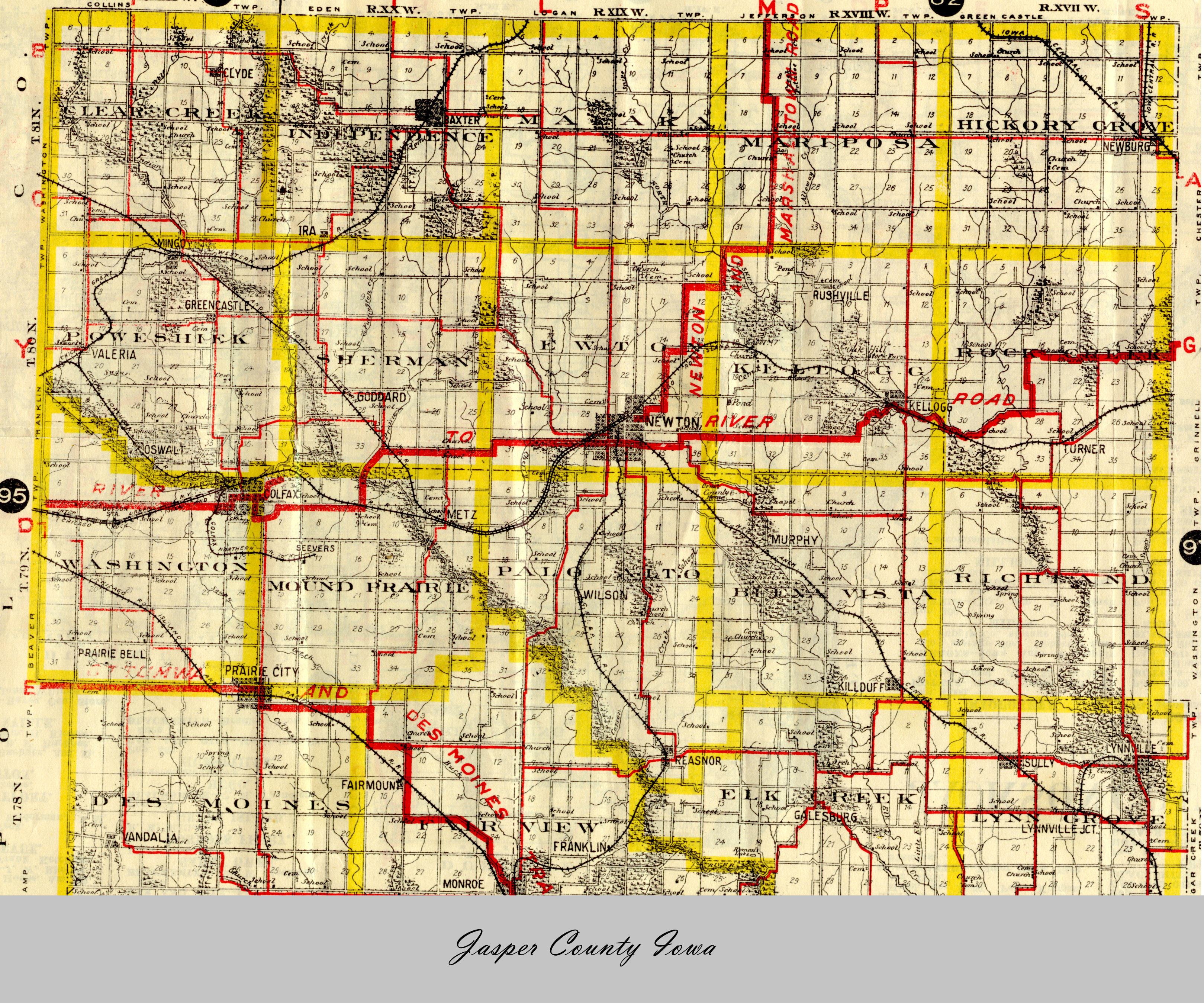 Jasper County Indiana Map Miscellaneous Family Archive Material