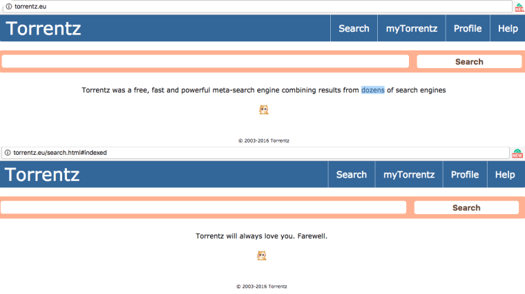 Torrentz.eu, largest Torrent Search Engine Shuts Down; Quits Operation