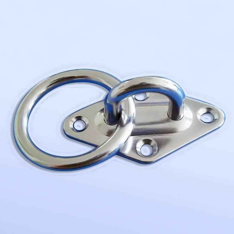 Stainless Steel Diamond Base Pad Eye Plate with Ring Factory China