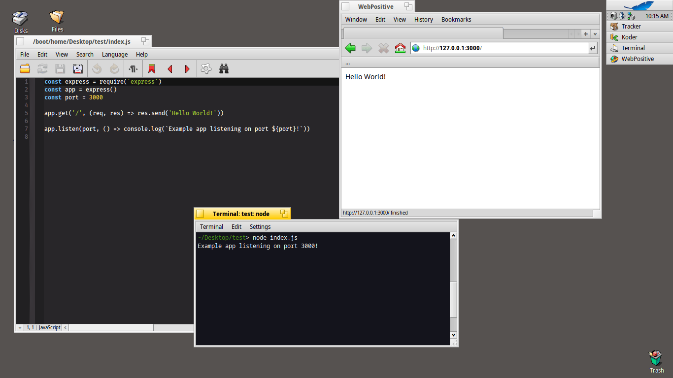 Node.js now available in Haiku Haiku Project